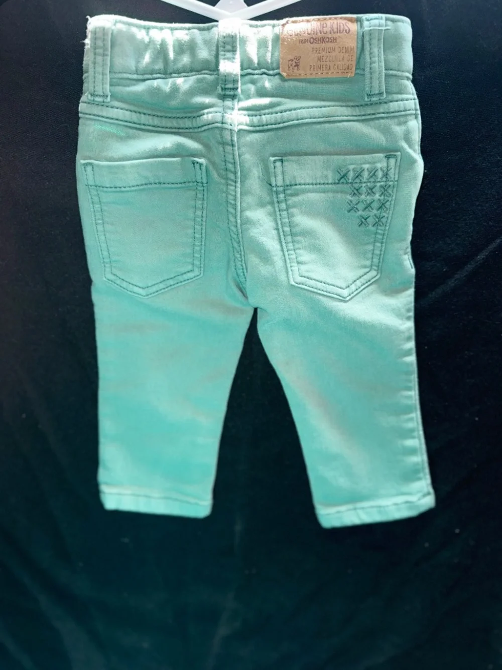 OshKosh Bgosh Girls Mint skinny jeans 12M